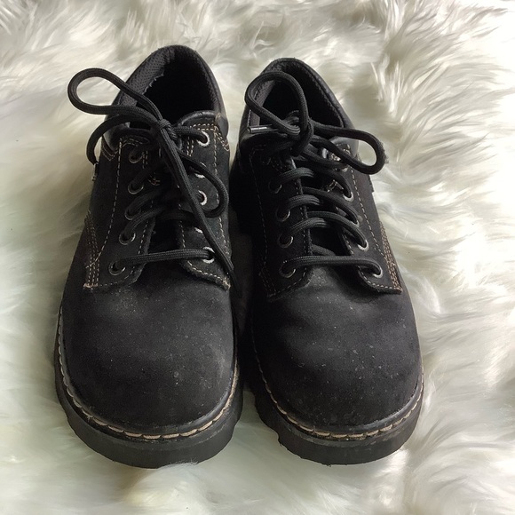 Vintage 90s Y2K chunky black suede leather sketchers shoes 8 - Picture 3 of 10